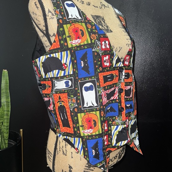 Basic Editions Medium Halloween Vest Ghosts Bats Novelty Holiday Costume Party - Picture 4 of 9